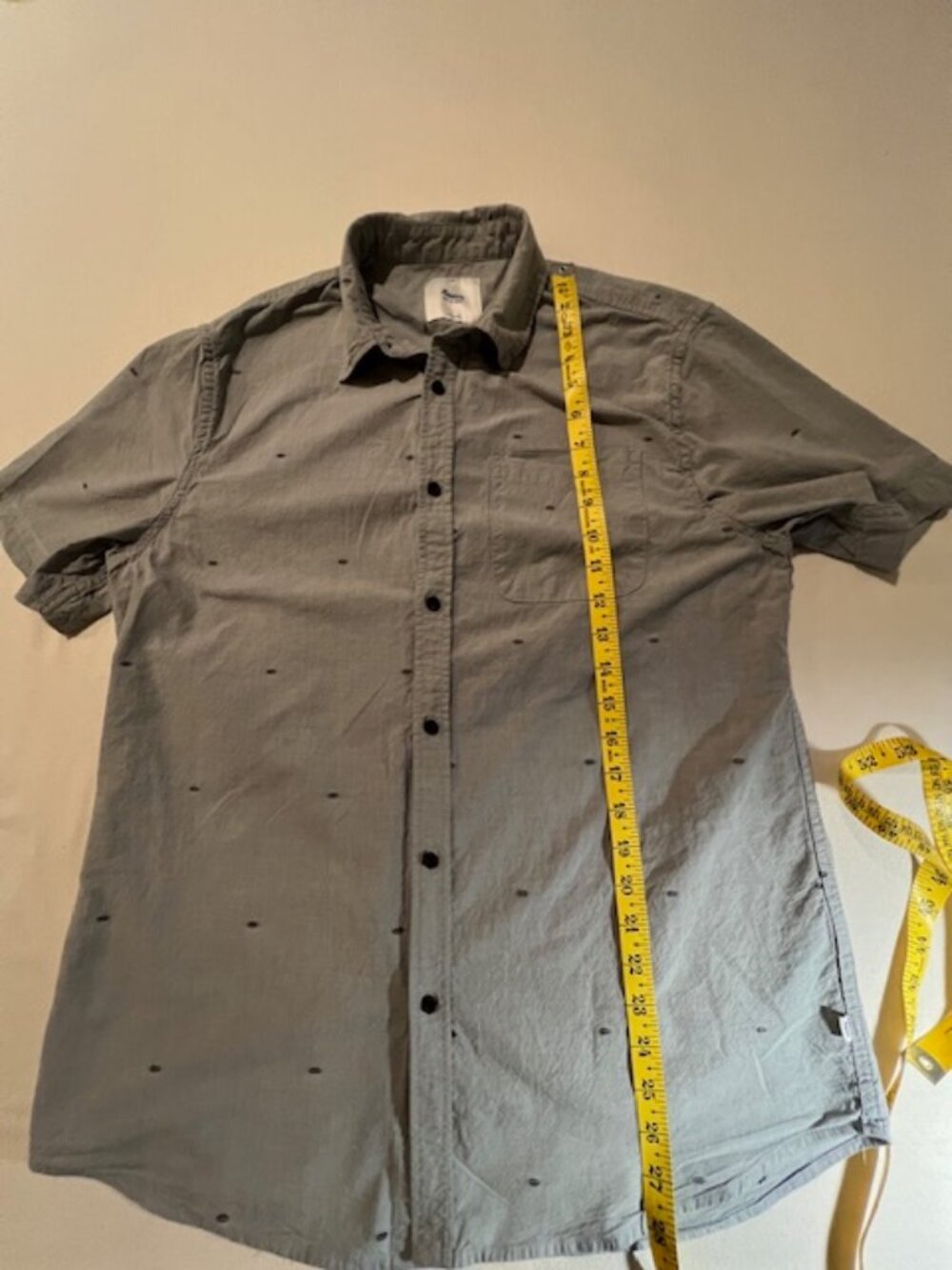 EUC KATIN dotted pattern button-up short sleeve shirt lightweight cotton size M - Picture 7 of 7